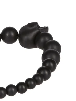 Bracciale in resina con perline e teschio