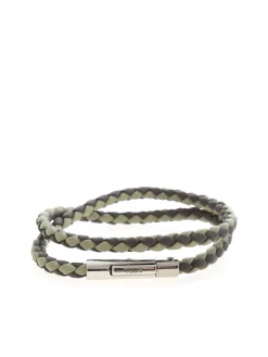 Bracciale intrecciato marrone e verde