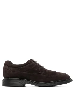 Brogue in pelle scamosciata marrone