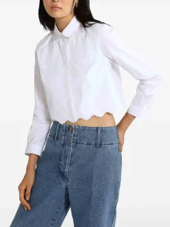 Camicia a coltura di cotone bianco