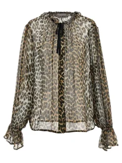 Camicia a corda trapone stampata leopardo
