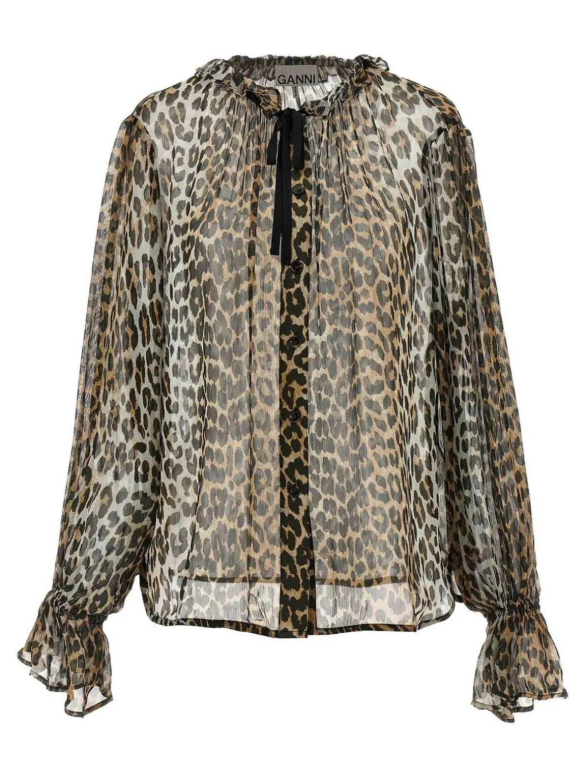 Camicia a corda trapone stampata leopardo