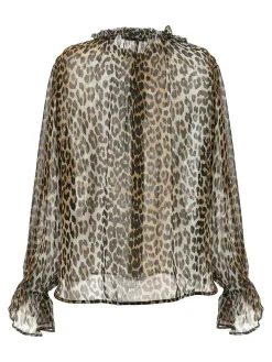 Camicia a corda trapone stampata leopardo