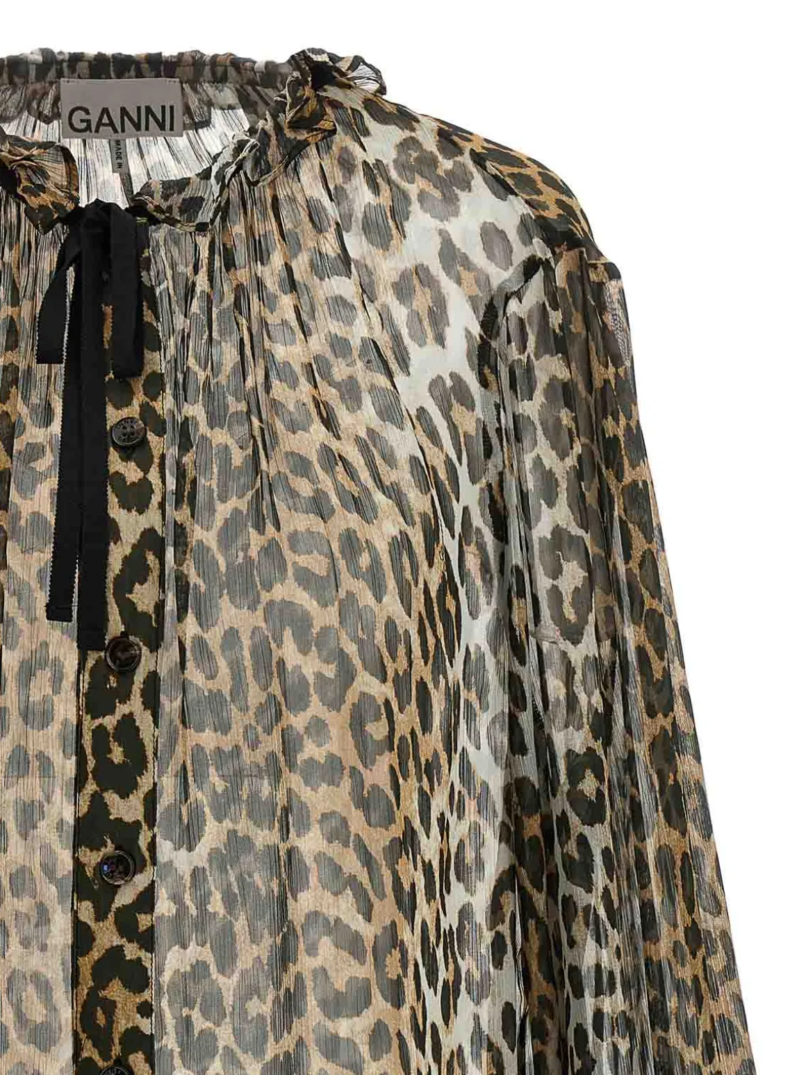 Camicia a corda trapone stampata leopardo