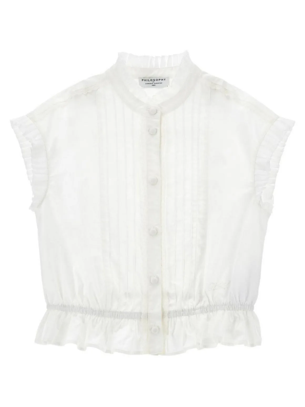 Camicia a maniche corte in cotone bianco