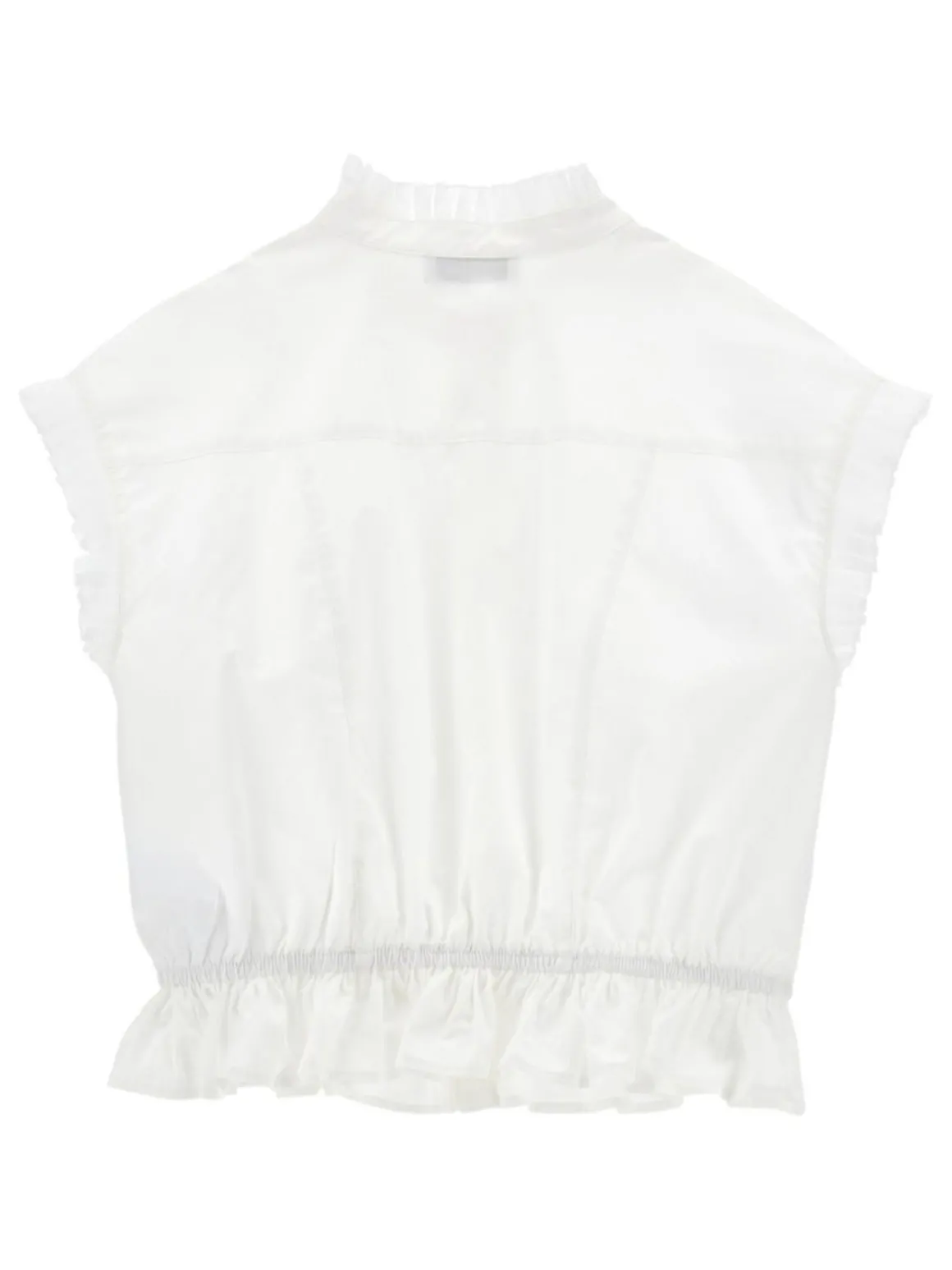 Camicia a maniche corte in cotone bianco