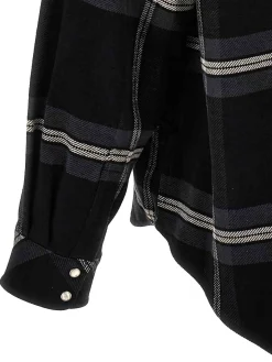Camicia a quadri con monogramma