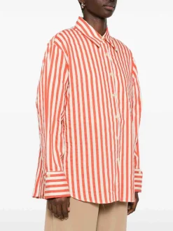 Camicia a strisce di miscela di cotone