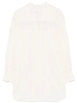 Camicia beige leggera con maniche lunghe