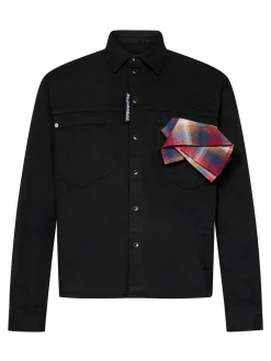 Camicia carpenter in denim nero