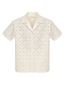 Camicia da miscela di cotone ricamata