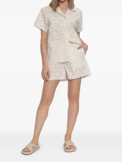 Camicia da miscela di cotone ricamata