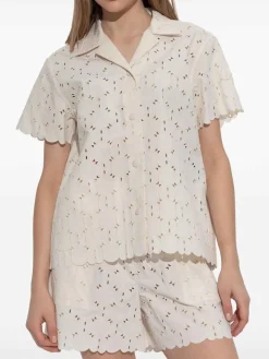Camicia da miscela di cotone ricamata