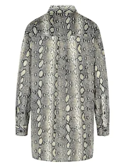 Camicia di cotone con stampa serpente