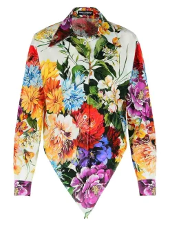 Camicia di cotone con stampa floreale
