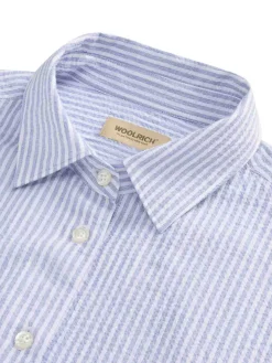 Camicia di cotone Seersucker