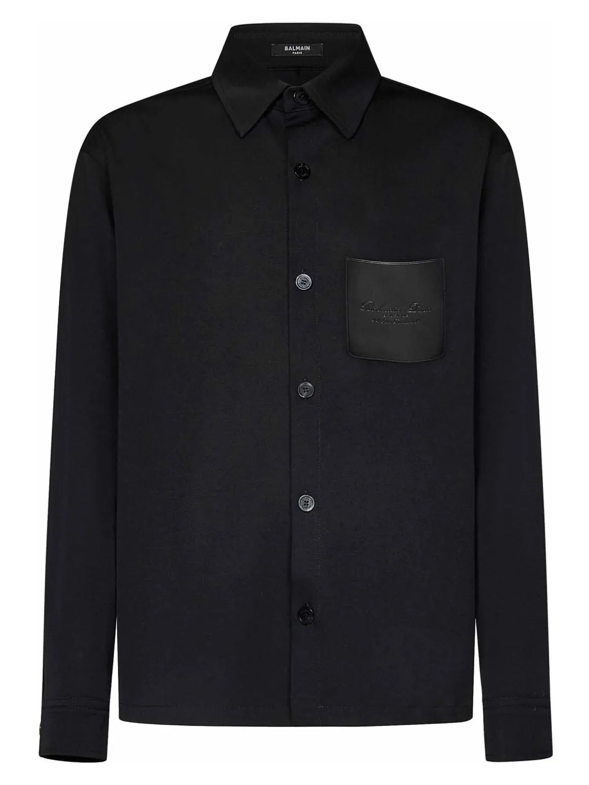 Camicia di lana vergine tratto nero