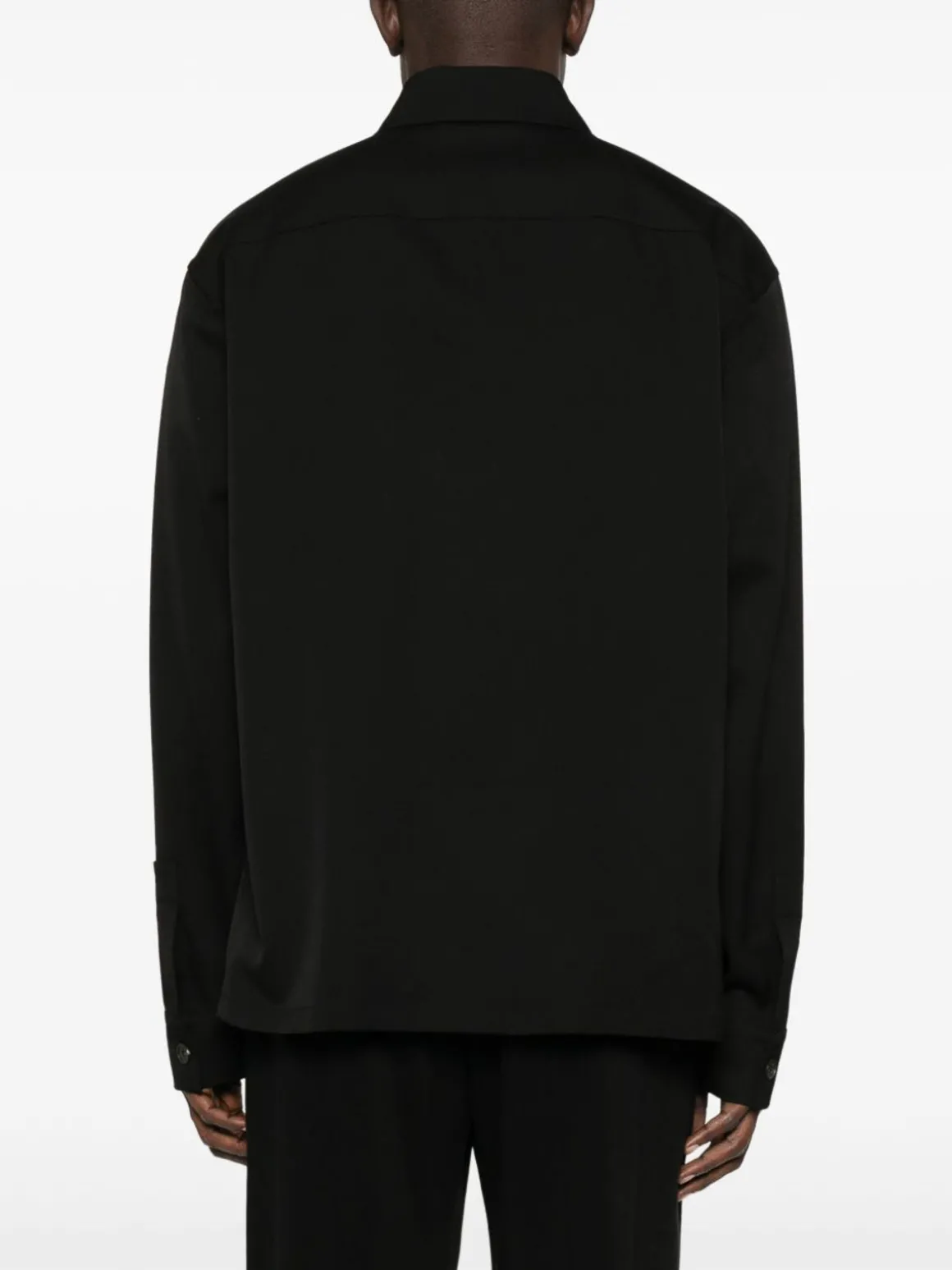 Camicia di lana vergine tratto nero