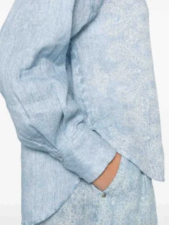Camicia di lino stampata