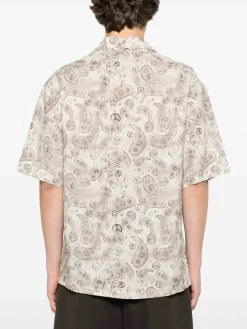 Camicia di miscela di lino stampata