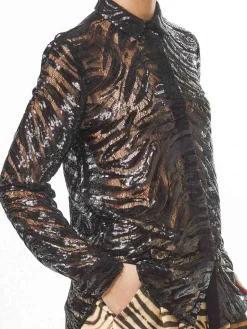 Camicia di tigre in pizzo