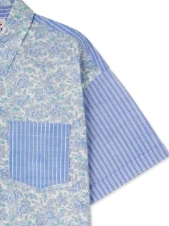 Camicia Elyas in cotone azzurro