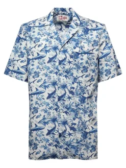 Camicia kalea con stampa di squalo