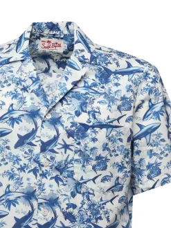 Camicia kalea con stampa di squalo