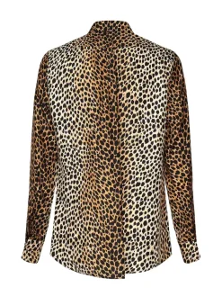 Camicia twill in seta stampata ocelot