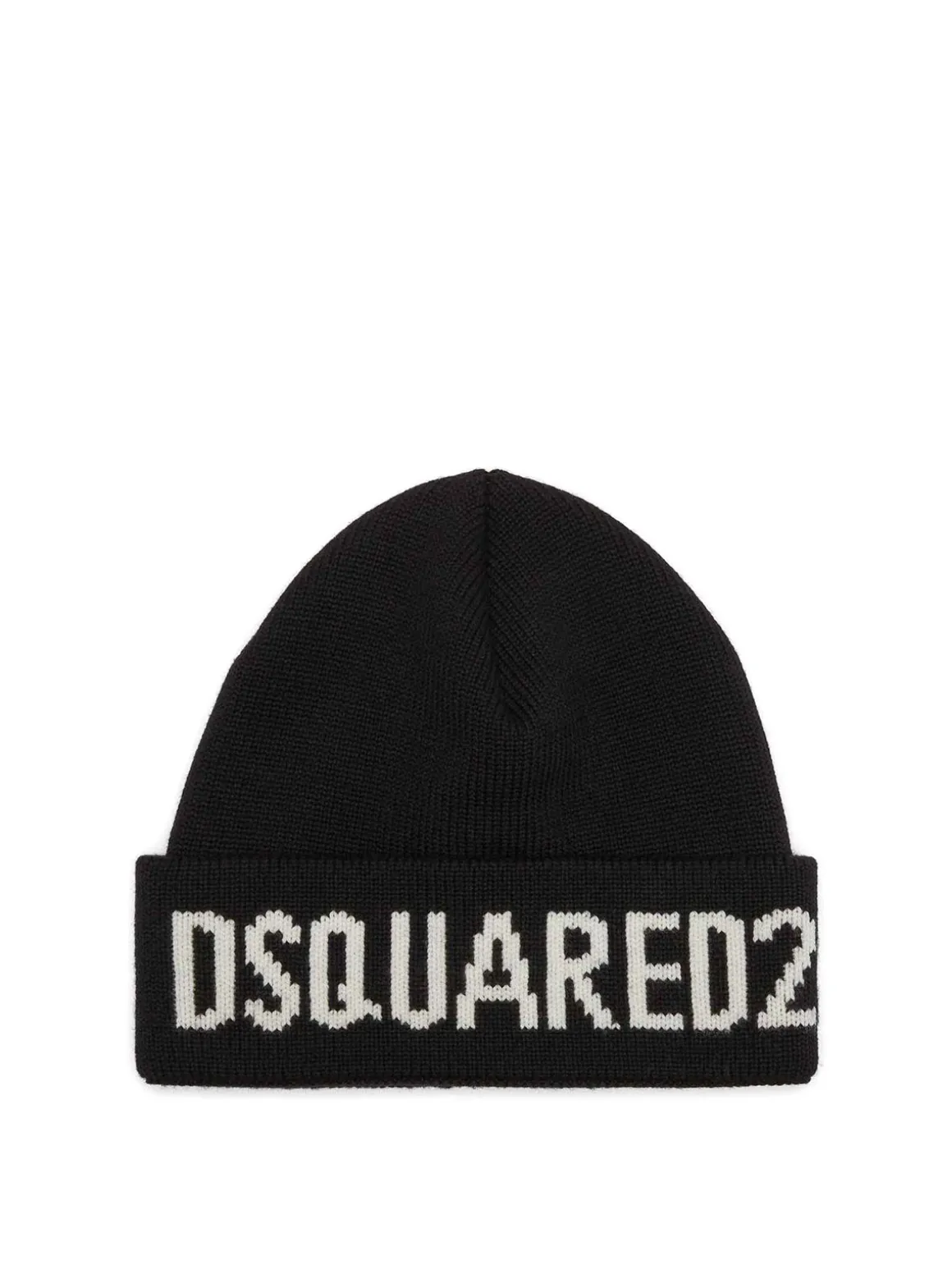 Cappello a maglia in lana nera
