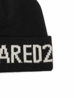 Cappello a maglia in lana nera
