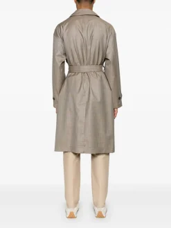 Cappotto con cintura di lana