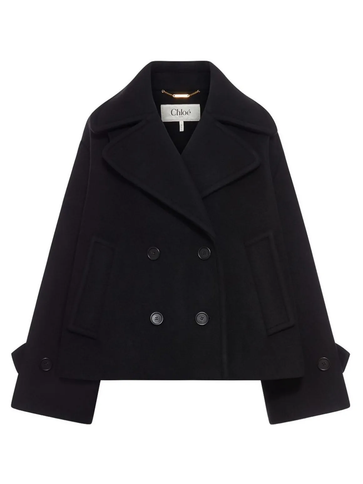 Cappotto corto di lana di grandi dimensioni