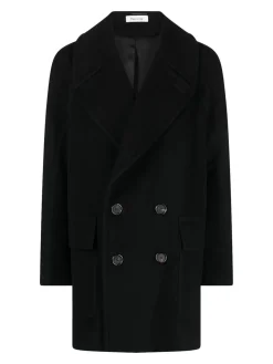 Cappotto in misto lana nera
