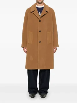 Cappotto lungo monopetto in lana