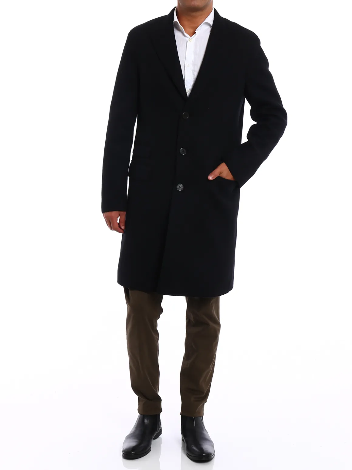 Cappotto skinny fit panno di lana