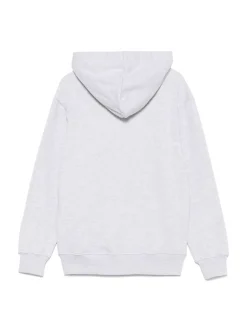 Cappuccio grigio in cotone con slogan