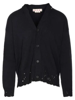 Cardigan a maglia nera con pulsanti chiusura