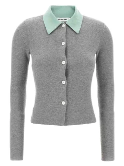 Cardigan di lana merino grigio
