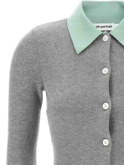 Cardigan di lana merino grigio