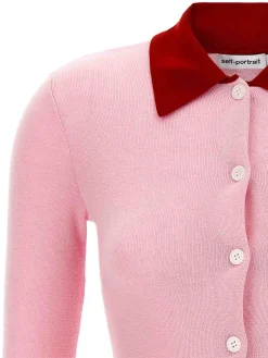 Cardigan di lana merino rosa