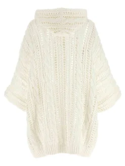 Cardigan via cavo e mesh