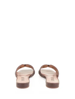 Ciabatta Flat Marrone In Pelle