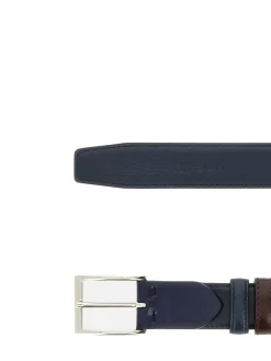Cintura Blu In Pelle Uomo