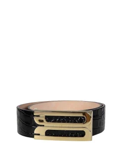 Cintura In Pelle Chiusura Oro