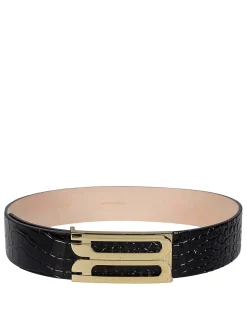 Cintura In Pelle Chiusura Oro