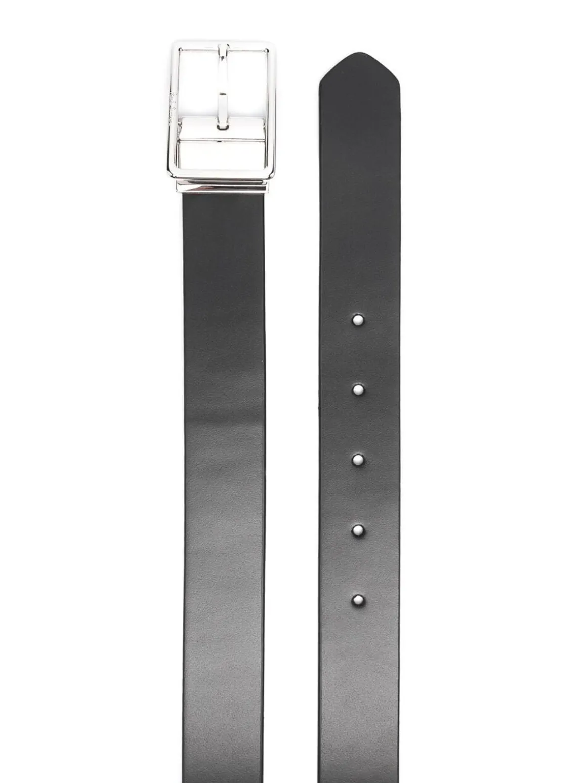 Cintura in pelle con hardware color argento