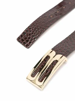 Cintura in pelle di vitello marrone