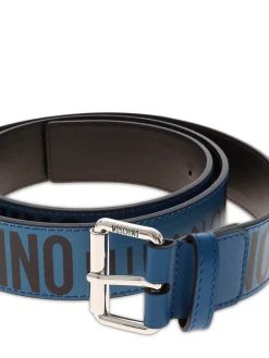 Cintura in pelle logata in metallo