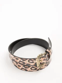 Cintura in pelle marrone